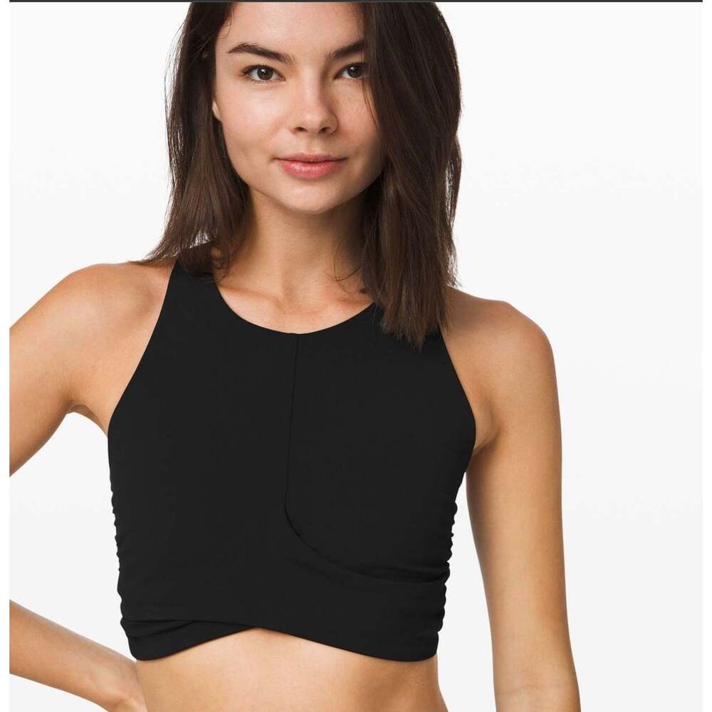 Lululemon Always Aligned Bra Black Size 10 Nulu Criss Cross Yoga Sports Bra